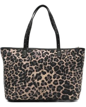 Liu Jo Leopard-Print Tote Bag - Black