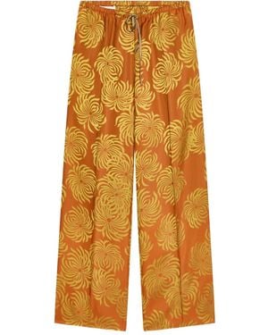 Dries Van Noten Pantaloni A Fiori - Giallo