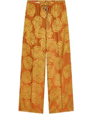 Dries Van Noten Elasticated Floral Pants - Yellow