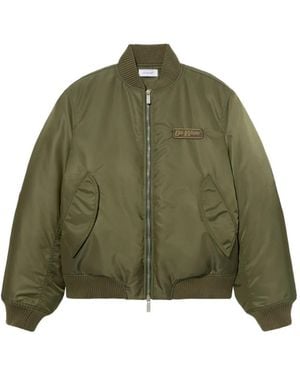 Off-White c/o Virgil Abloh Logo-Patch Bomber Jacket - Green