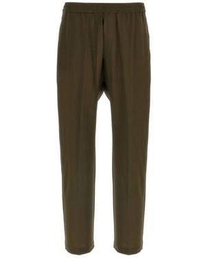 Barena Pantalones plisados con cinturilla elástica - Verde