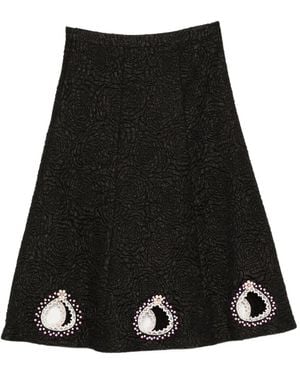Cynthia Rowley Bead-Embellished Skirt - Black