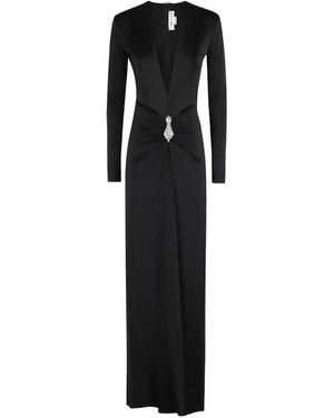 Victoria Beckham Jewel-Embellished V-Neck Maxi Dress - Black