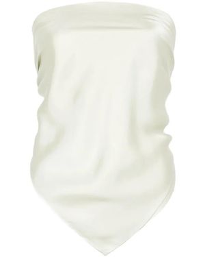 Enza Costa Strapless Scarf-Hem Top - White