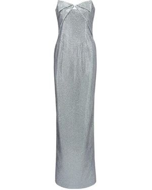 Roland Mouret Origami-Drape Diamante Maxi Dress - White