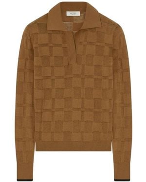 RETORI Polo-Collar Jumper - Brown