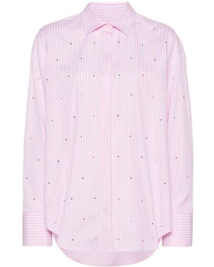 MSGM Shirt With Rhinestone Details - Pink