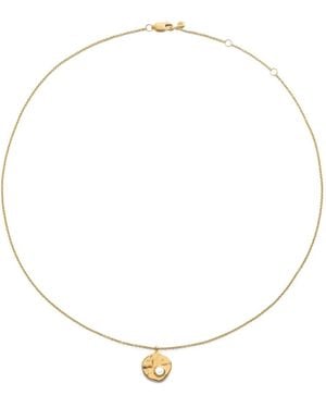 Monica Vinader Hammered-Disc Pearl Necklace - White