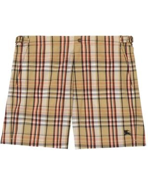 Burberry Check Seersucker Swim Shorts - Metallic