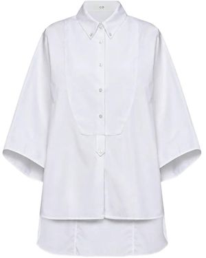 Co. Bib-Detail Batwing-Sleeve Shirt - White