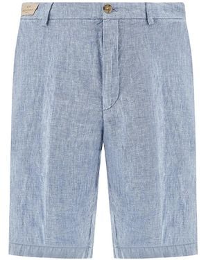 Paul & Shark Linen Bermuda Shorts - Blue