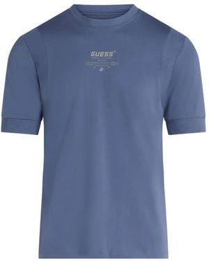 Guess Logo Lettering T-Shirt - Blue