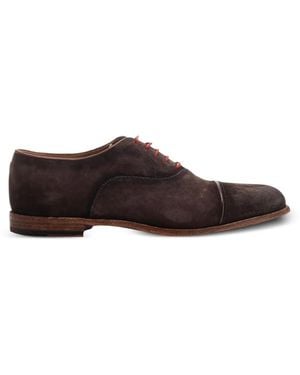 Corvari Cap-Toe Suede Derby Shoes - Brown