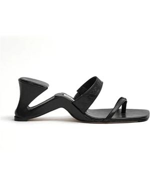 Miista Sculptural-Heel Toe-Strap Sandals - White