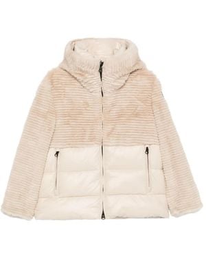 Blauer Fanevil Faux-Fur Panelled Padded Coat - Natural