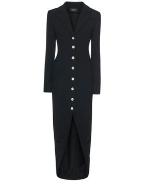 A.W.A.K.E. MODE V-Neck Asymmetric Midi Dress - Black