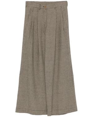 Jejia Houndstooth Pleated-Front Pants - Gray