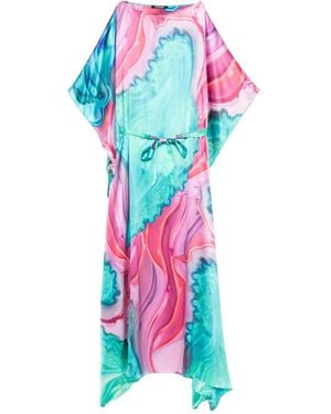 Roberto Cavalli Belted Printed Midi Dress - White