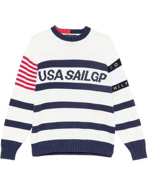 Tommy Hilfiger Striped Jumper - White