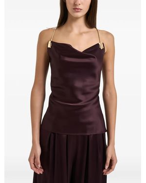 Danamé Lou Chain-Strap Cowl-Neck Top - Purple