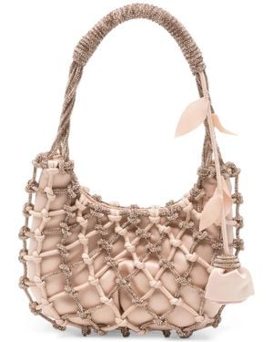 Rosantica Rhinestone-Embellished Caged-Effect Mini Bag - Pink