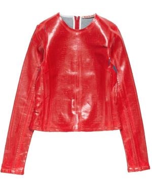 Acne Studios Top Met Lange Mouwen En Rits - Rood