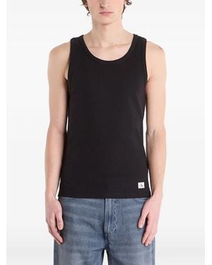 Calvin Klein Jeans 2X2 Rib Badge Tank Top - Black