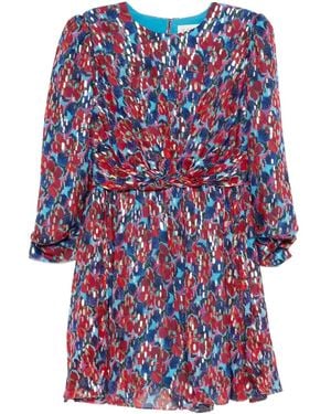 Saloni Blythe Floral Mini Dress - Blue