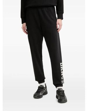 DKNY Logo-Print Track Trousers - Black