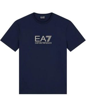 EA7 Logo-Print T-Shirt - Blue