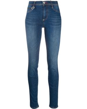 Philipp Plein High-Rise Jeggings - Blue