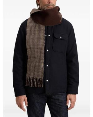 Woolrich Checked Fringed Scarf - Black