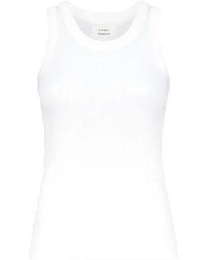 Loulou de Saison Canotta Limba Con Ricamo - Bianco