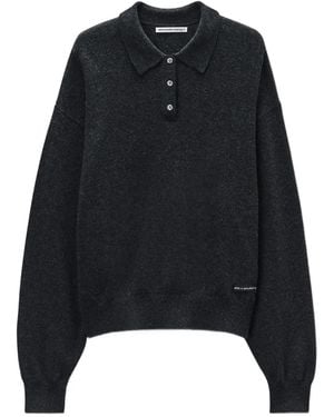 Alexander Wang Poloshirt mit Logo-Patch - Schwarz