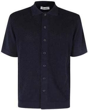 Kangra Waffle-Knit Short-Sleeved Shirt - Blue