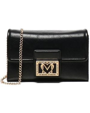 Love Moschino Logo-Plaque Chain Shoulder Bag - Black