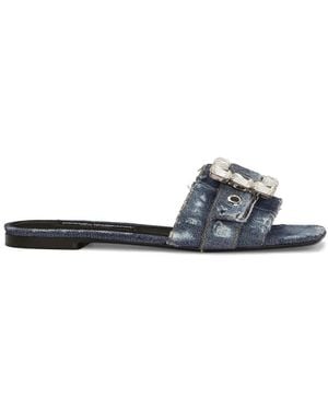 Dolce & Gabbana パッチワークデニム サンダル - ホワイト