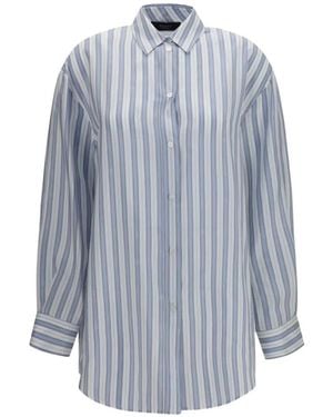 Gucci Camisa Interlocking G En Jacquard De Seda - Azul
