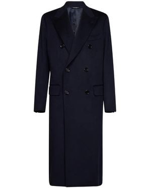 Dolce & Gabbana Double-Breasted Virgin-Wool Coat - Blue