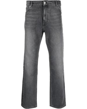 Courreges Halbhohe Straight-Leg-Jeans - Grau