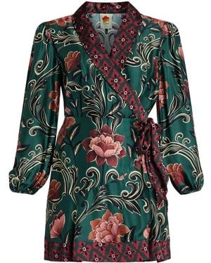 FARM Rio Floral-Print Mini Dress - Green