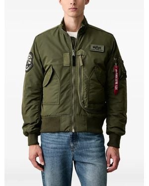 Alpha Industries Patch-Detail Bomber Jacket - Green