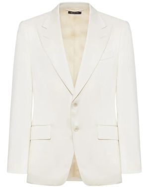 Tom Ford Shelton Two-Button Peak-Lapel Blazer - White