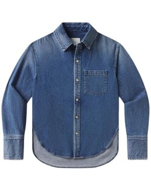 Citizens of Humanity Denim Blouse Met Borstzak En Knoop - Blauw