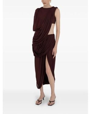 Maygel Coronel Guerrero Draped Asymmetric Dress - Purple