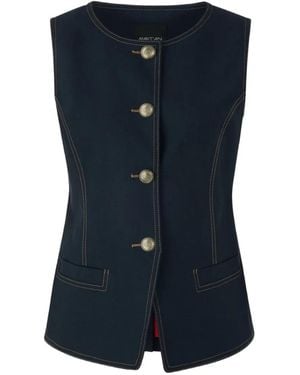 Marc Cain Button Seam Waistcoat - Blue