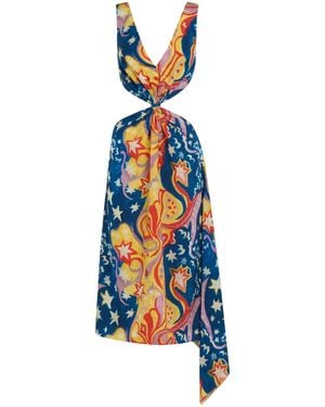 Marni 'No Vacancy Inn' Capsule High Summer Long Dress - Blue