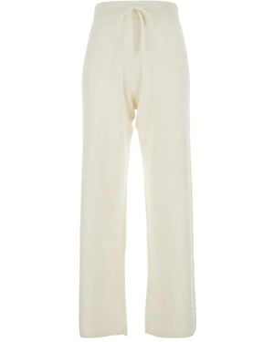 SOLOCASCMIR Elastic Drawstring Waist Pants - White