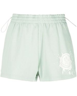 Moncler Logo-Print Shorts - Green