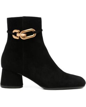 Baldinini Chain-Link Suede Boots - Black